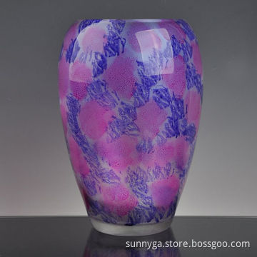 Glass Vase with Hand Painting Design for Decoration, OEM Orders are Welcome